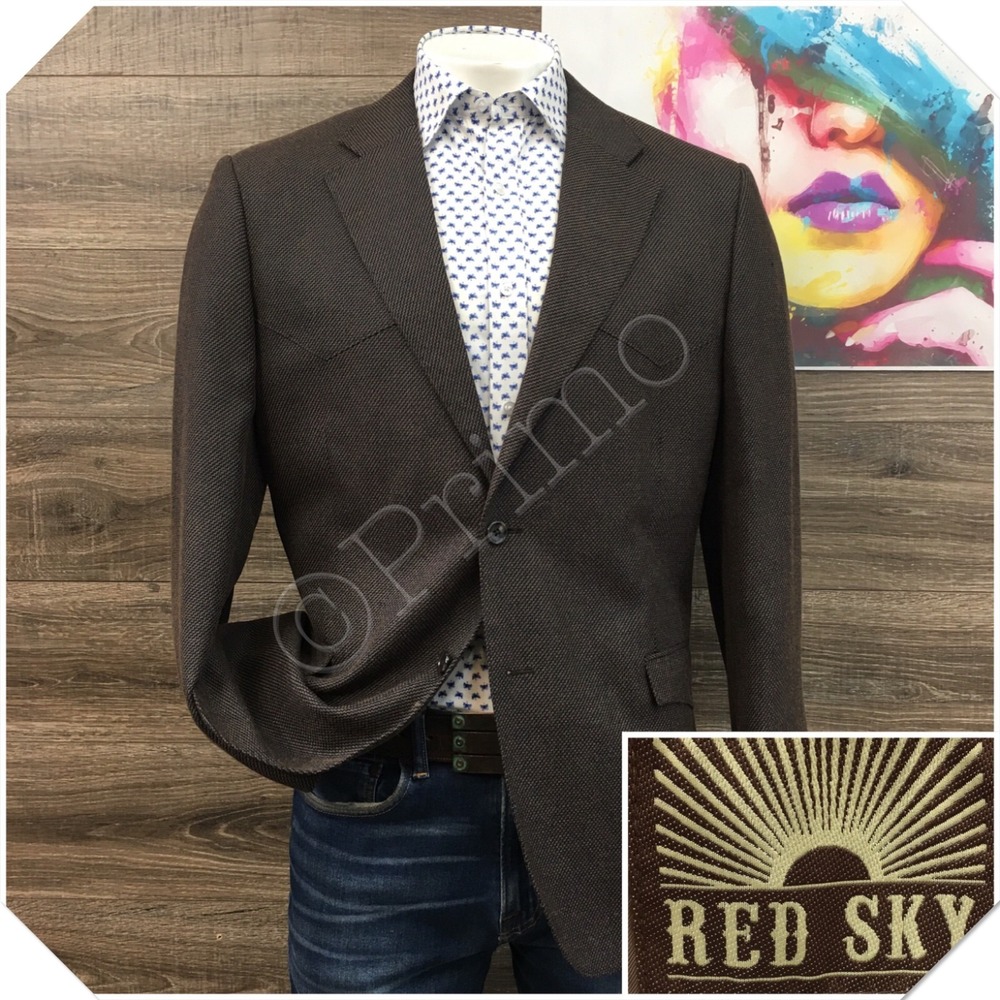 RED SKY Mens Western Blazer Sport Coat‎ Casual Jacket Size 44R Two Button Suit